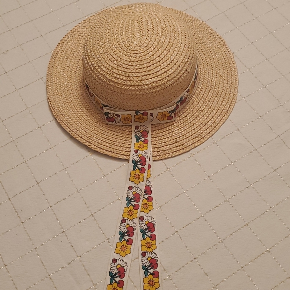 Vintage gymboree straw hat cherries 🍒